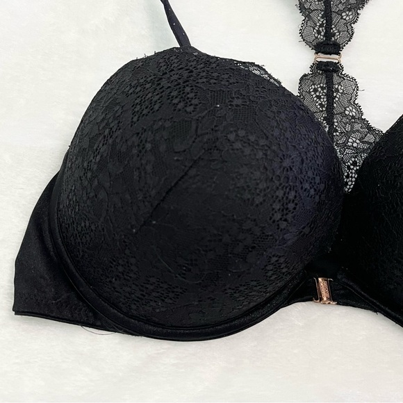 PINK Victoria’s Secret Black Lace Racerback Push-up Bra - Picture 4 of 8